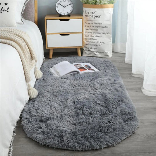 Oval Soft Silky Plush Carpet - The Livix